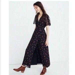 Madewell Floral Tulip Sleeve Maxi Dress Size 0